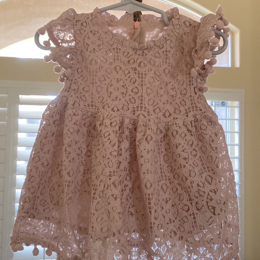 Beautiful baby girl formal light pink dress
